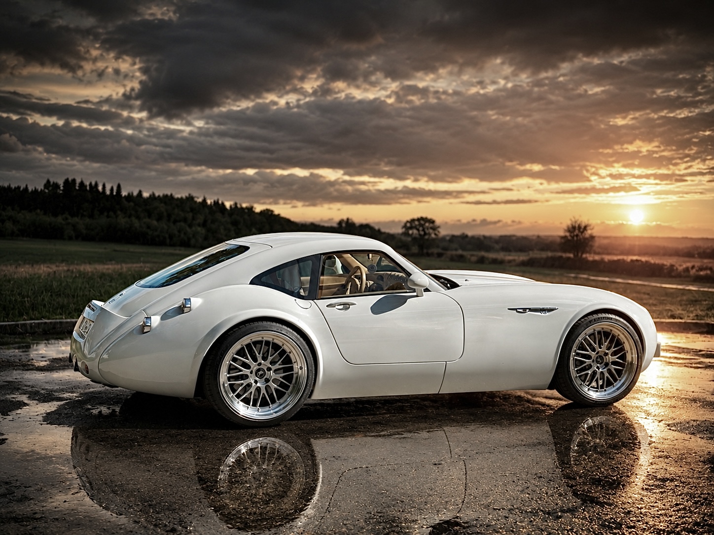 Wiesmann bei Sonnenuntergang