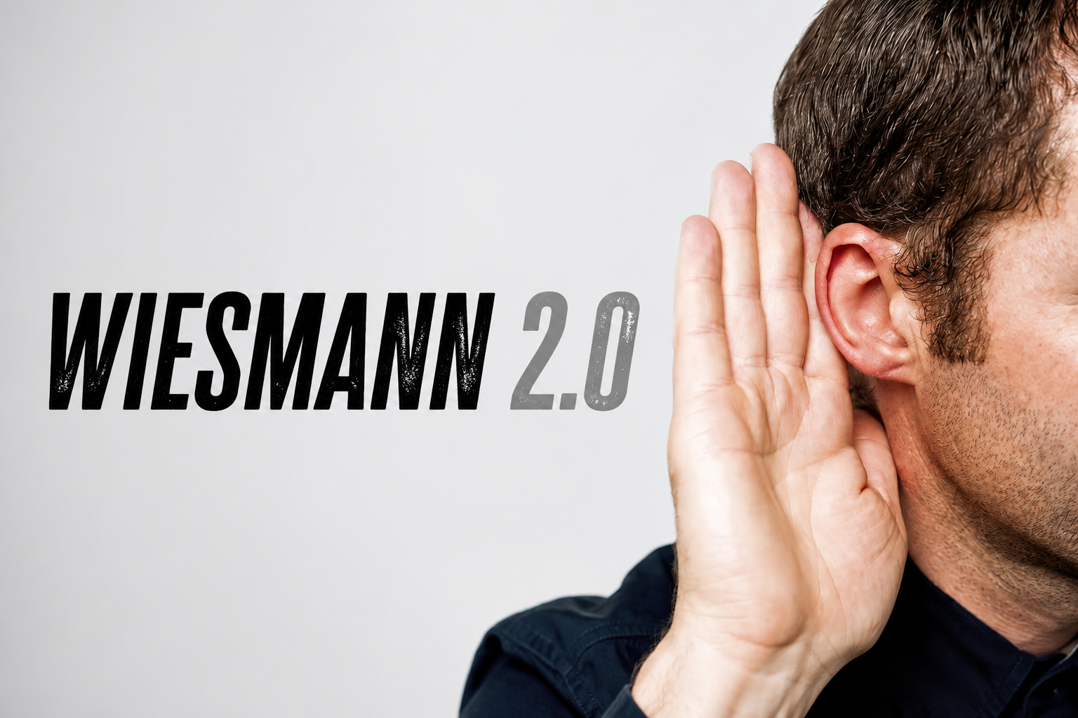 Mann lauscht auf Neuigkeiten zu Wiesmann 2.0